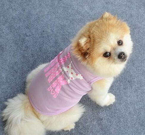 Dog Shirts Pet Shirts Dog T-Shirt Puppy Dog T Shirt Dog Vest Puppy Vest Pet Clothing Puppies Clothes for Small Dogs Doggie Tee Summer Apparel Female Dog Shirt Beach Wear¡­ (Large, Light Purple) in Kuwait