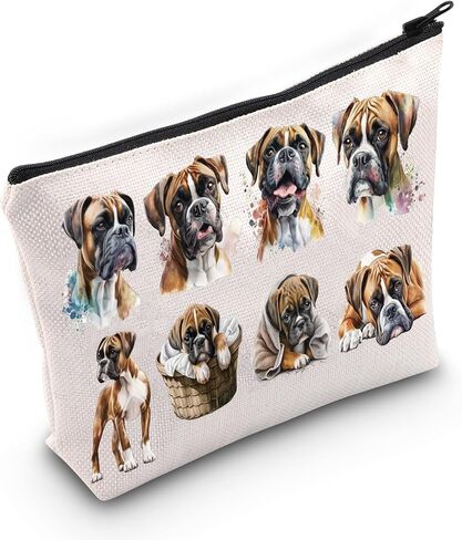 LEVLO Boxer Dog Cosmetic Makeup Bag Boxer Dog Lover Gift Boxer Dog Mom Travel Pouch Bag Boxer Dog Merchandise (Boxer Dog) in Saudi Arabia