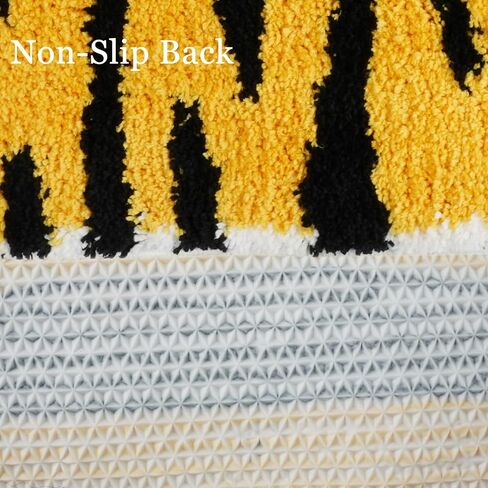 NATURETWIRL Comfortable and Soft Kids' Bath Rug - 19.6in*35.43 Cute Tiger-Shaped Mat - Perfect for Bedrooms, Bathrooms, Kitchens, and Children's Rooms - Non-Slip and Absorbent Flocked Floor Mat in Saudi Arabia
