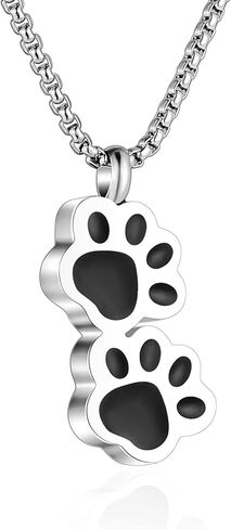 SOITIS قلادة جرة للرماد للكلاب طباعة مخلب مجوهرات حرق الجثث للرماد قلادة جرة يمكن ارتداؤها للحيوانات الأليفة القط الكلب رماد مخلب طباعة رماد حامل قلادة in Kuwait