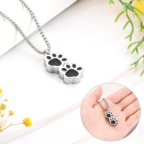 SOITIS قلادة جرة للرماد للكلاب طباعة مخلب مجوهرات حرق الجثث للرماد قلادة جرة يمكن ارتداؤها للحيوانات الأليفة القط الكلب رماد مخلب طباعة رماد حامل قلادة in Kuwait