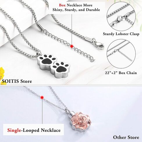 SOITIS قلادة جرة للرماد للكلاب طباعة مخلب مجوهرات حرق الجثث للرماد قلادة جرة يمكن ارتداؤها للحيوانات الأليفة القط الكلب رماد مخلب طباعة رماد حامل قلادة in Kuwait