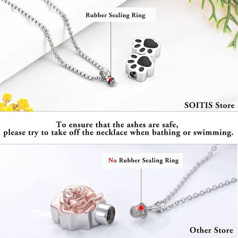 SOITIS قلادة جرة للرماد للكلاب طباعة مخلب مجوهرات حرق الجثث للرماد قلادة جرة يمكن ارتداؤها للحيوانات الأليفة القط الكلب رماد مخلب طباعة رماد حامل قلادة in Kuwait