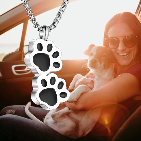 SOITIS قلادة جرة للرماد للكلاب طباعة مخلب مجوهرات حرق الجثث للرماد قلادة جرة يمكن ارتداؤها للحيوانات الأليفة القط الكلب رماد مخلب طباعة رماد حامل قلادة in Kuwait