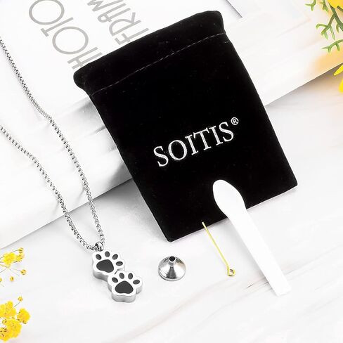 SOITIS قلادة جرة للرماد للكلاب طباعة مخلب مجوهرات حرق الجثث للرماد قلادة جرة يمكن ارتداؤها للحيوانات الأليفة القط الكلب رماد مخلب طباعة رماد حامل قلادة in Kuwait