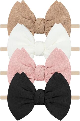 Song Qing Baby Girl Bows Nylon Headbands Elastics Hairbands for Baby Girls Newborn Infant Toddlers Kids in Saudi Arabia