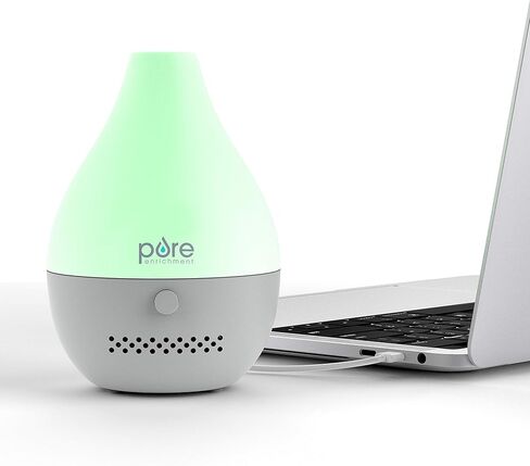 بيور انريتشمنت موزع روائح عطرية بمنفذ USB من بيورسبا - موزع زيوت عطرية بدون ماء مع 3 وسادات روائح قابلة لاعادة الاستخدام وكيبل طاقة USB وضوء مزاج متغير اللون - مثالي للسفر والمساحات الصغيرة in Kuwait