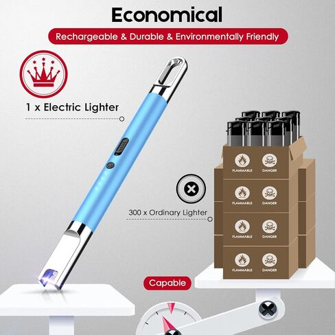 ولاعة شمعة فلامجيرلانت ولاعة كهربائية ولاعة بلازما مع أداة تشذيب فتيل الشمعة، ولاعة قابلة لإعادة الشحن عبر USB مع شاشة عرض للبطارية، ولاعة قوسية للشموع والطهي والشواء والألعاب النارية in Kuwait