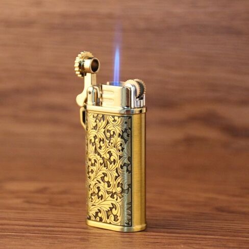 (2Pcs) Relief Flower Butane Cool Lighter,Refillable Butane Jet Flame Windproof Lighter,Portable Funny Personality Compact, BBQ Kitchen,Torch Lighter,Candles,Metal Pattern in Saudi Arabia