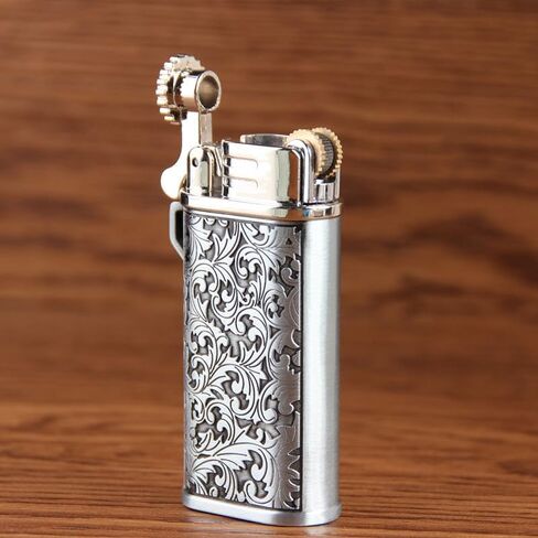 (2Pcs) Relief Flower Butane Cool Lighter,Refillable Butane Jet Flame Windproof Lighter,Portable Funny Personality Compact, BBQ Kitchen,Torch Lighter,Candles,Metal Pattern in Saudi Arabia