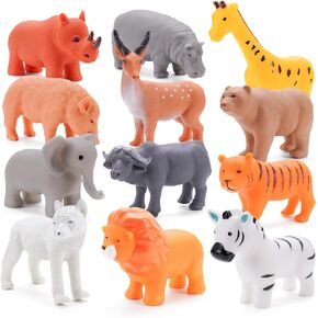 12 Pcs No Hole Bath Baby Toys, Wild Animal Water Toys for Toddlers 1-3, No Hold Bathtub Pool Toys for Kids Age 2-4 Boys Girls, Newborn Bath Toys Gifts for Infants Age 1-2 in Kuwait