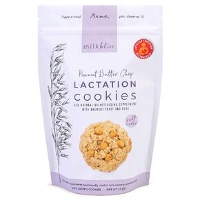 MilkBliss Peanut Butter Chip Soft Baked Lactation Cookies for Breastfeeding, All Natural and GMO Free Lactation Boosting Ingredients! Oats, Flaxseed, Brewers Yeast. 12 Count. in Saudi Arabia