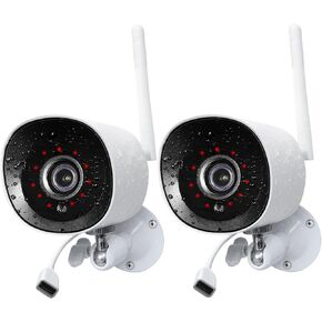 2 حزمة من كاميرات المراقبة اللاسلكية الخارجية، كاميرا مراقبة 2K مع رؤية ليلية، كشف الحركة، مقاومة للماء IP66، تخزين سحابي، تسجيلات 24/7، عرض مباشر، تعمل مع Alexa Google Assitant in Kuwait