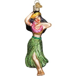 Old World Christmas Beach Gifts Glass Blown Ornaments for Christmas Tree Hula Dancer, Multicolor, Model:10194 in Kuwait