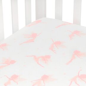 Andi Mae Crib Sheet - Pink Fairy - 100% Jersey Cotton - Fits Standard Crib or Toddler Mattresses in Saudi Arabia