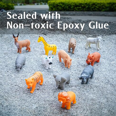 12 Pcs No Hole Bath Baby Toys, Wild Animal Water Toys for Toddlers 1-3, No Hold Bathtub Pool Toys for Kids Age 2-4 Boys Girls, Newborn Bath Toys Gifts for Infants Age 1-2 in Kuwait