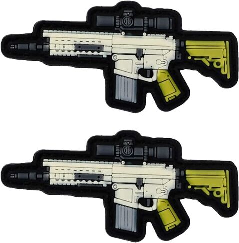 2 PCS AliPlus Military Fan Collection Series Tactical Morale Patches PVC Patch Hook Backed(AK47) in Saudi Arabia