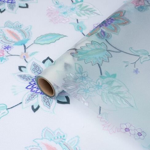 DKTIE 3D Window Privacy Film Static Clings Non Adhesive Opaque Vinyl Bathroom Door Decorative Stickers UV Blocking Heat Control Coverings (Purple, 17.7'' x 78.7'') in Kuwait