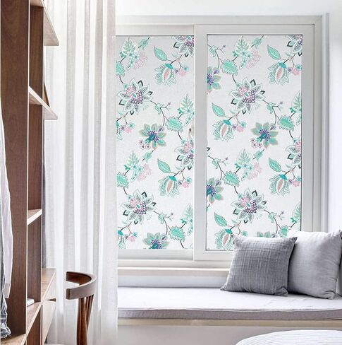 DKTIE 3D Window Privacy Film Static Clings Non Adhesive Opaque Vinyl Bathroom Door Decorative Stickers UV Blocking Heat Control Coverings (Purple, 17.7'' x 78.7'') in Kuwait