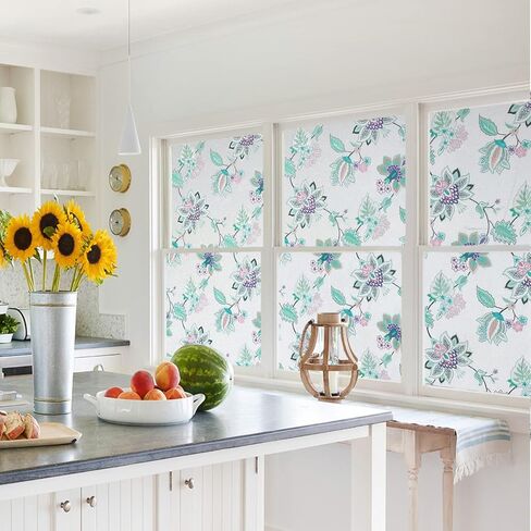 DKTIE 3D Window Privacy Film Static Clings Non Adhesive Opaque Vinyl Bathroom Door Decorative Stickers UV Blocking Heat Control Coverings (Purple, 17.7'' x 78.7'') in Kuwait