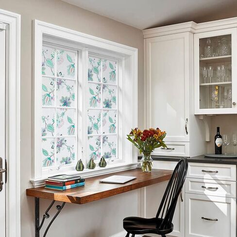 DKTIE 3D Window Privacy Film Static Clings Non Adhesive Opaque Vinyl Bathroom Door Decorative Stickers UV Blocking Heat Control Coverings (Purple, 17.7'' x 78.7'') in Kuwait