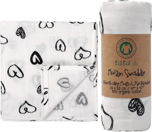® Muslin Baby Blankets | Swaddle for Newborns | 100% Organic Cotton Gauze Receiving Blanket Soft, Silky & Breathable for Girls & Neutral Gender | Baby Essentials | 47 x 47 inches in Saudi Arabia