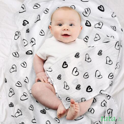 ® Muslin Baby Blankets | Swaddle for Newborns | 100% Organic Cotton Gauze Receiving Blanket Soft, Silky & Breathable for Girls & Neutral Gender | Baby Essentials | 47 x 47 inches in Saudi Arabia