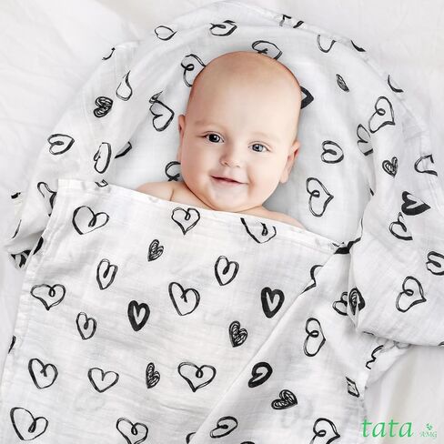 ® Muslin Baby Blankets | Swaddle for Newborns | 100% Organic Cotton Gauze Receiving Blanket Soft, Silky & Breathable for Girls & Neutral Gender | Baby Essentials | 47 x 47 inches in Saudi Arabia