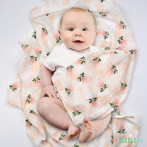 ® Muslin Baby Blankets | Swaddle for Newborns | 100% Organic Cotton Gauze Receiving Blanket Soft, Silky & Breathable for Girls & Neutral Gender | Baby Essentials | 47 x 47 inches in Saudi Arabia