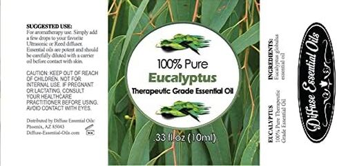 Diffuse Essential Oils 10ml - Eucalyptus Essential Oil - 0.33 Fluid Ounces in Saudi Arabia