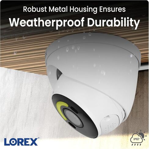 Lorex 4K Wired Security Camera – Outdoor & Indoor Add on PoE Wired Camera Surveillance System for Home & Business – Deterrence Lighting, Motion Detection, Color Night Vision in Saudi Arabia