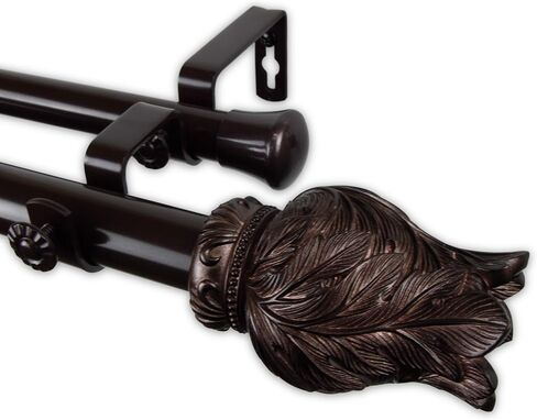 Rod Desyne 1" Verda Double Curtain Rod, 48-84", Satin Nickel in Saudi Arabia