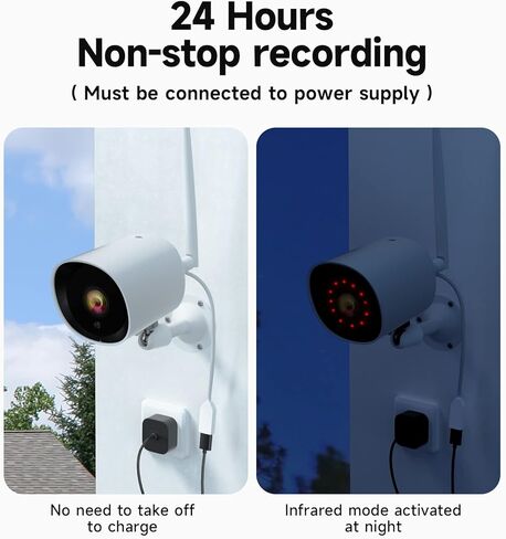 2 حزمة من كاميرات المراقبة اللاسلكية الخارجية، كاميرا مراقبة 2K مع رؤية ليلية، كشف الحركة، مقاومة للماء IP66، تخزين سحابي، تسجيلات 24/7، عرض مباشر، تعمل مع Alexa Google Assitant in Kuwait