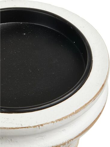 حامل شموع أبيض من الخشب المتعثر، حاملات شموع ريفية مصنوعة يدويًا للشموع الدعامة، حامل شموع على شكل عمود مزرعة مزخرف لغرفة الطعام، قطعة مركزية للطاولة، حاملات شموع ريفية in Kuwait