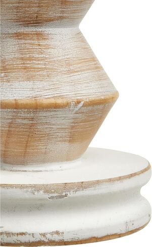 حامل شموع أبيض من الخشب المتعثر، حاملات شموع ريفية مصنوعة يدويًا للشموع الدعامة، حامل شموع على شكل عمود مزرعة مزخرف لغرفة الطعام، قطعة مركزية للطاولة، حاملات شموع ريفية in Kuwait