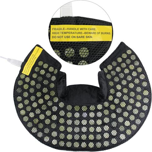 وسادة تسخين مرجحة بحجر اليشم الطبيعي، وسادة حرارية سريعة من GOQOTOMO لتخفيف آلام الرقبة والكتفين والتشنجات - 12 مستوى للحرارة، 8 مؤقتات، 156 قطعة من أحجار اليشم -JS006 (الحجم: 22 بوصة × 26 بوصة أسود) in Kuwait