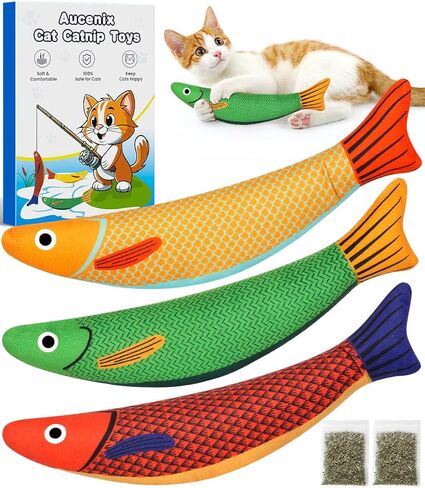 ألعاب Aucenix Catnip للقطط - ألعاب قطط قابلة لإعادة الملء للقطط الداخلية في عيد الميلاد، وسادة قطيفة للحيوانات الأليفة مضغ لعبة تفاعلية مدمجة في جرس التجعيد، ركل ناعم لمخالب القطط وتنظيف أسنانها in Kuwait