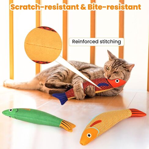 ألعاب Aucenix Catnip للقطط - ألعاب قطط قابلة لإعادة الملء للقطط الداخلية في عيد الميلاد، وسادة قطيفة للحيوانات الأليفة مضغ لعبة تفاعلية مدمجة في جرس التجعيد، ركل ناعم لمخالب القطط وتنظيف أسنانها in Kuwait