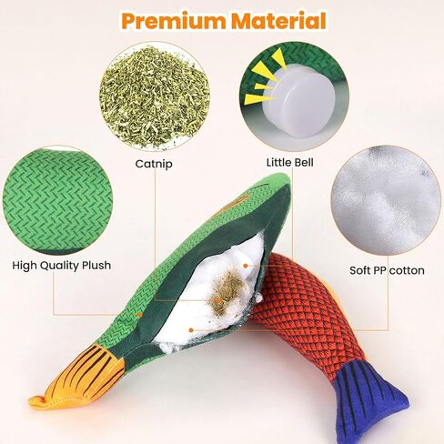 ألعاب Aucenix Catnip للقطط - ألعاب قطط قابلة لإعادة الملء للقطط الداخلية في عيد الميلاد، وسادة قطيفة للحيوانات الأليفة مضغ لعبة تفاعلية مدمجة في جرس التجعيد، ركل ناعم لمخالب القطط وتنظيف أسنانها in Kuwait