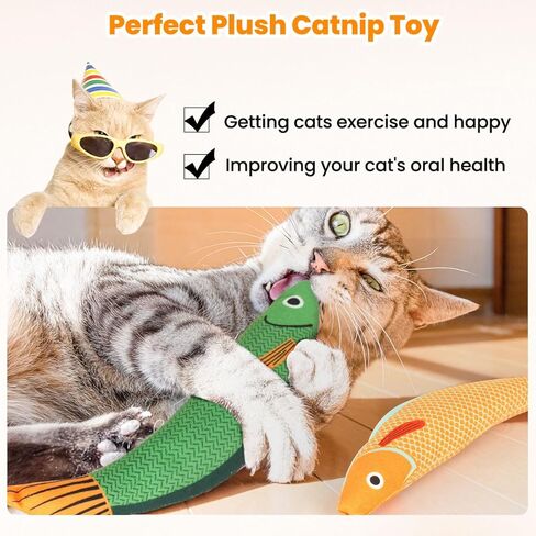 ألعاب Aucenix Catnip للقطط - ألعاب قطط قابلة لإعادة الملء للقطط الداخلية في عيد الميلاد، وسادة قطيفة للحيوانات الأليفة مضغ لعبة تفاعلية مدمجة في جرس التجعيد، ركل ناعم لمخالب القطط وتنظيف أسنانها in Kuwait