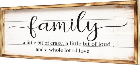 Large Family Sign for Home Decor, Rustic Wood Framed Family Sign Wall Decor for Kitchen, Living Room, Bathroom, Bedroom, Family Wall Art Gift for Family 27.5 × 9.5 inch in Saudi Arabia