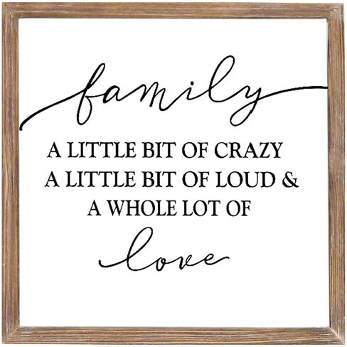 Large Family Sign for Home Decor, Rustic Wood Framed Family Sign Wall Decor for Kitchen, Living Room, Bathroom, Bedroom, Family Wall Art Gift for Family 27.5 × 9.5 inch in Saudi Arabia