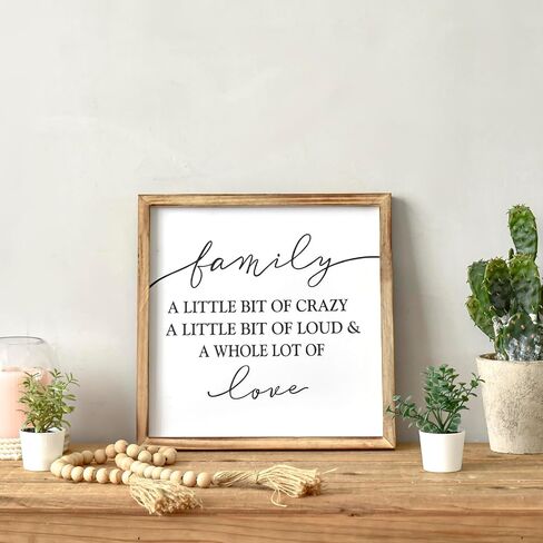 Large Family Sign for Home Decor, Rustic Wood Framed Family Sign Wall Decor for Kitchen, Living Room, Bathroom, Bedroom, Family Wall Art Gift for Family 27.5 × 9.5 inch in Saudi Arabia