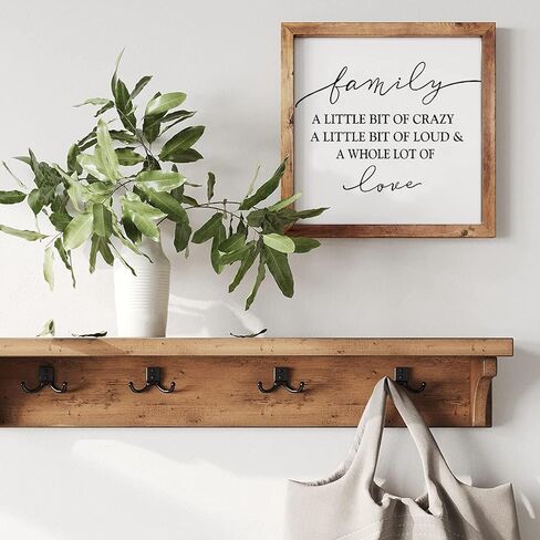 Large Family Sign for Home Decor, Rustic Wood Framed Family Sign Wall Decor for Kitchen, Living Room, Bathroom, Bedroom, Family Wall Art Gift for Family 27.5 × 9.5 inch in Saudi Arabia