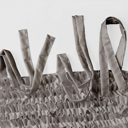 Lush Decor Lydia Curtains Ruffle Window Set for Living, Dining, Bedroom, 84 in L Panel Pair, White in Kuwait