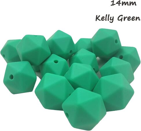Alenybeby 50 قطعة 14 مم سيليكون متعدد السطوح خرز اللؤلؤ سيليكون Icosahedron الخرز لسلسلة المفاتيح أمي قلادة صنع المجوهرات الحرفية DIY الديكور الإكسسوار in Kuwait