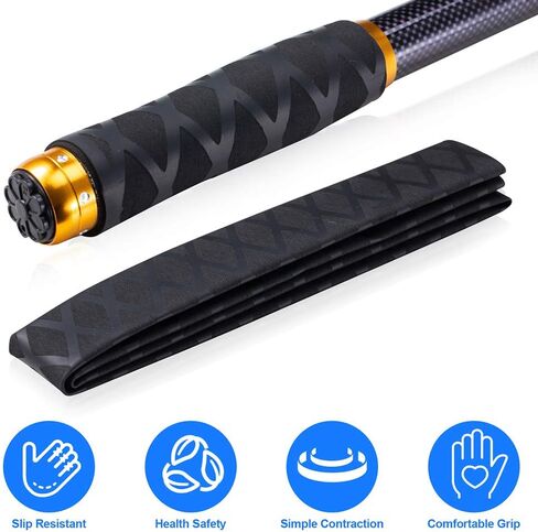 ABSupus 40 بوصة كبيرة يتقلص التفاف الأنابيب، التفاف قضيب يتقلص الحرارة لقضبان الصيد، قبضة قضيب الصيد، الأكمام قصبة الصيد التفاف الأنابيب، غير زلة للماء لمقابض الصيد (قطر 30 مم 35 مم 40 مم) in Kuwait