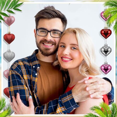 Anglechic 72 Pcs Valentine's Day Heart Ornaments St. Patrick's Day Shamrock Ornaments Colorful Easter Egg Hanging Ornaments Heart Clover Egg Bauble for Valentine's Day St. Patrick's Day Easter Party in Saudi Arabia