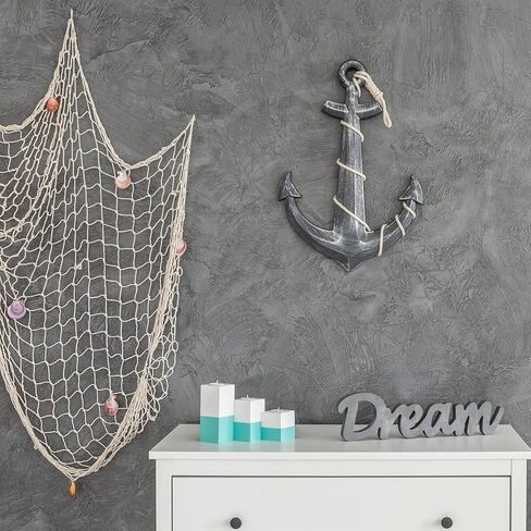 Boao 10 Pieces Fish Net Decorative 80 x 40 Inch, Fishing Net Decor Natural Party Decoration Nautical Themed Cotton Accessory Pirate Netting Hawaii Beach Halloween Theme Party Supplies in Saudi Arabia