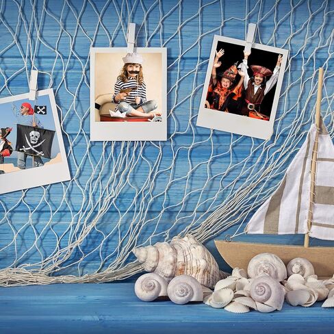 Boao 10 Pieces Fish Net Decorative 80 x 40 Inch, Fishing Net Decor Natural Party Decoration Nautical Themed Cotton Accessory Pirate Netting Hawaii Beach Halloween Theme Party Supplies in Saudi Arabia